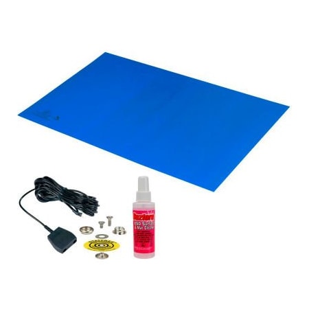 Desco Industries Inc Desco Statfree Z2 42465 Dissipative 3-Layer Vinyl Mat Kit 24"D x 48"W - Blue 42465